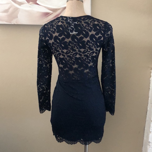 H&M navy blue lace v neck minidress - Picture 5 of 12